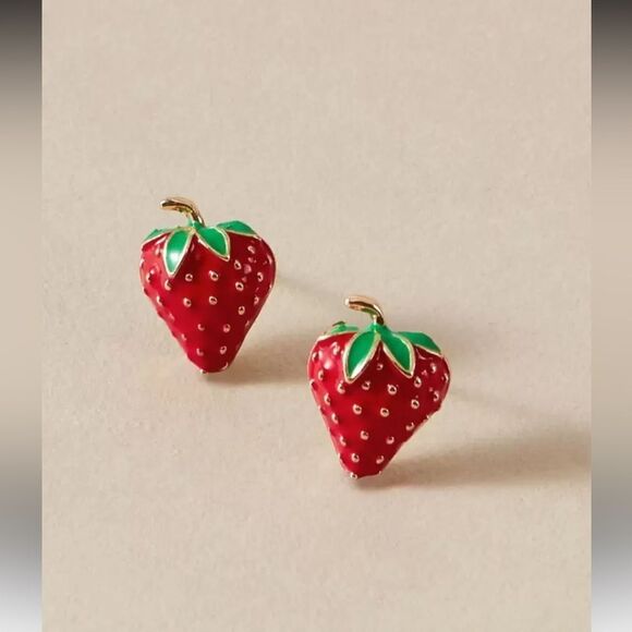 Strawberry Shaped Earrings S887 - Picture 1 of 5